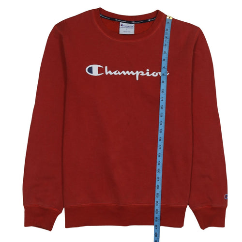 Champion Men's Red Pullover Sweatshirt L Crew Neck Graphic Print
