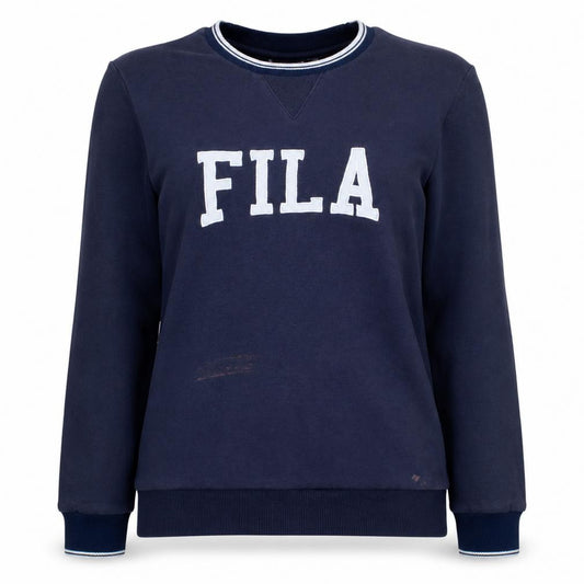 Front view of Fila women’s navy blue xs/8 crew neck pullover sweatshirt