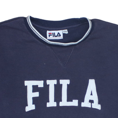 Fila Womens Navy Blue XS/8 Crew Neck Pullover Sweatshirt