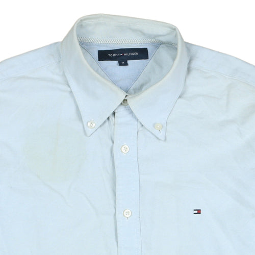 Tommy Hilfiger Men's Light Blue Cotton Button-Up Shirt M Classic Fit
