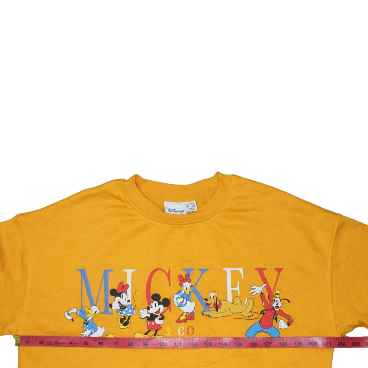 Disney Womens Yellow Mickey & Co Sweatshirt Size 10/12 S