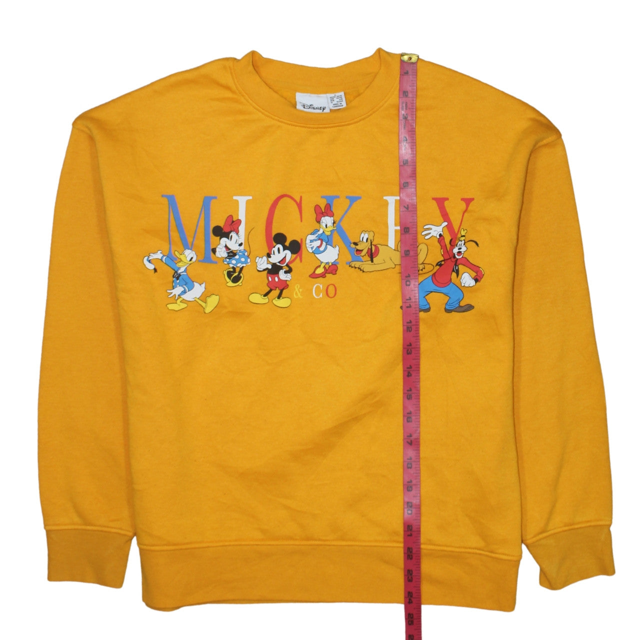 Disney Womens Yellow Mickey & Co Sweatshirt Size 10/12 S