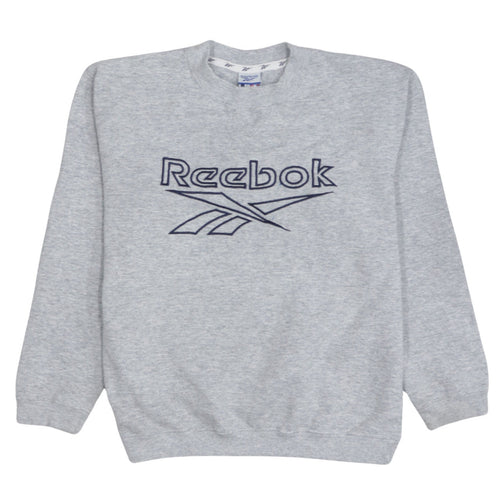 Reebok Boys Grey XL Pullover Fleece Sweatshirt with Embroidered Logo