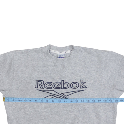 Reebok Boys Grey XL Pullover Fleece Sweatshirt with Embroidered Logo