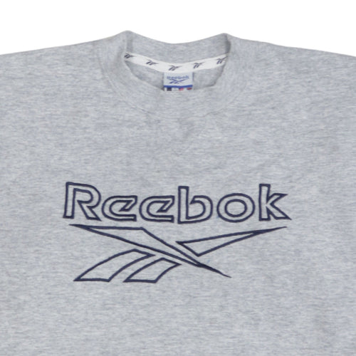Reebok Boys Grey XL Pullover Fleece Sweatshirt with Embroidered Logo