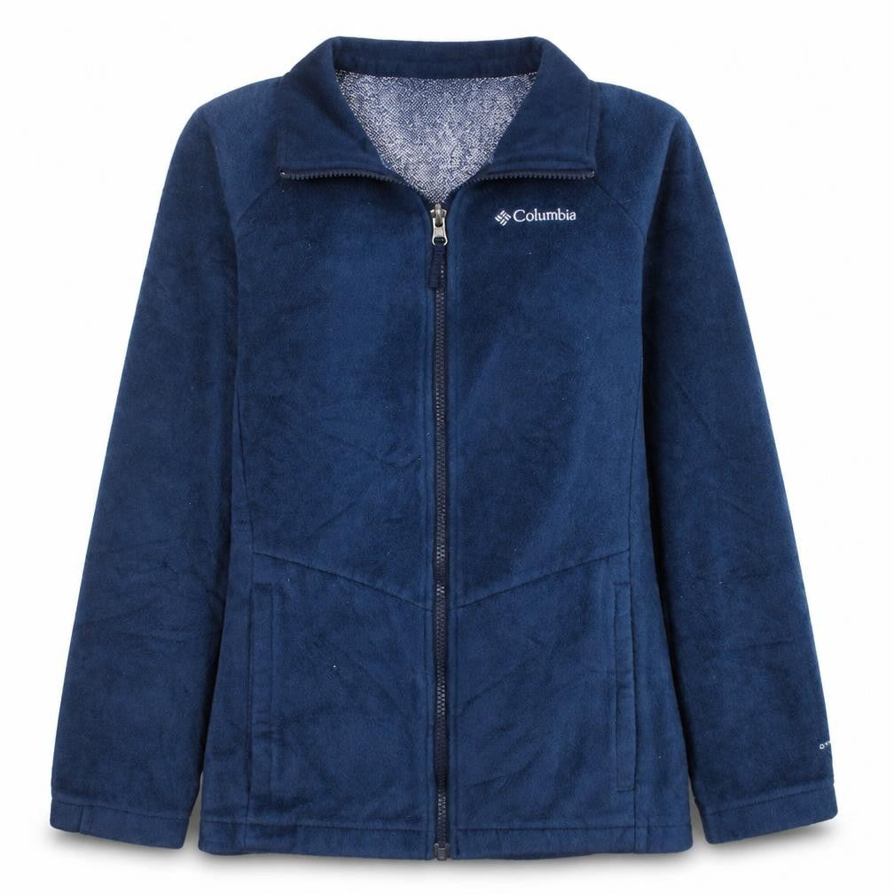 Front view of Columbia women’s blue l fleece full zip interchange active jacket