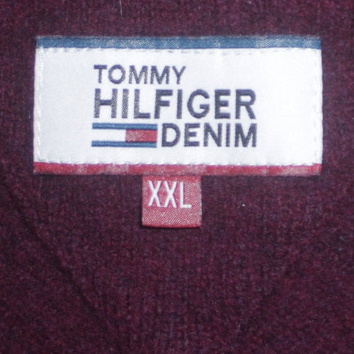 Tommy Hilfiger Men’s Red Crew Neck Wool Jumper 2XL
