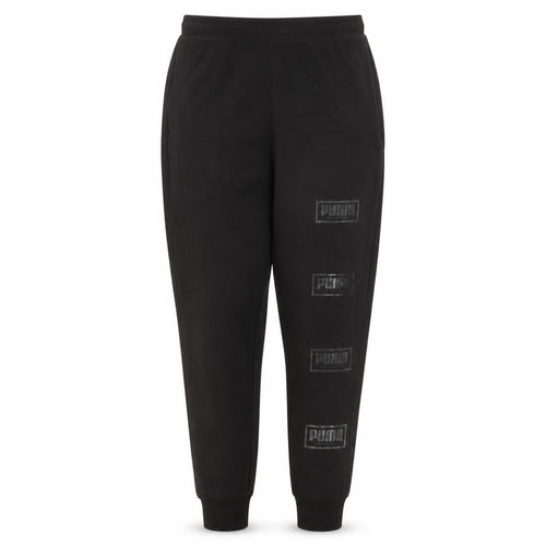 Puma Teens Black Jogger Trousers Size 14 Fleece Logo Activewear