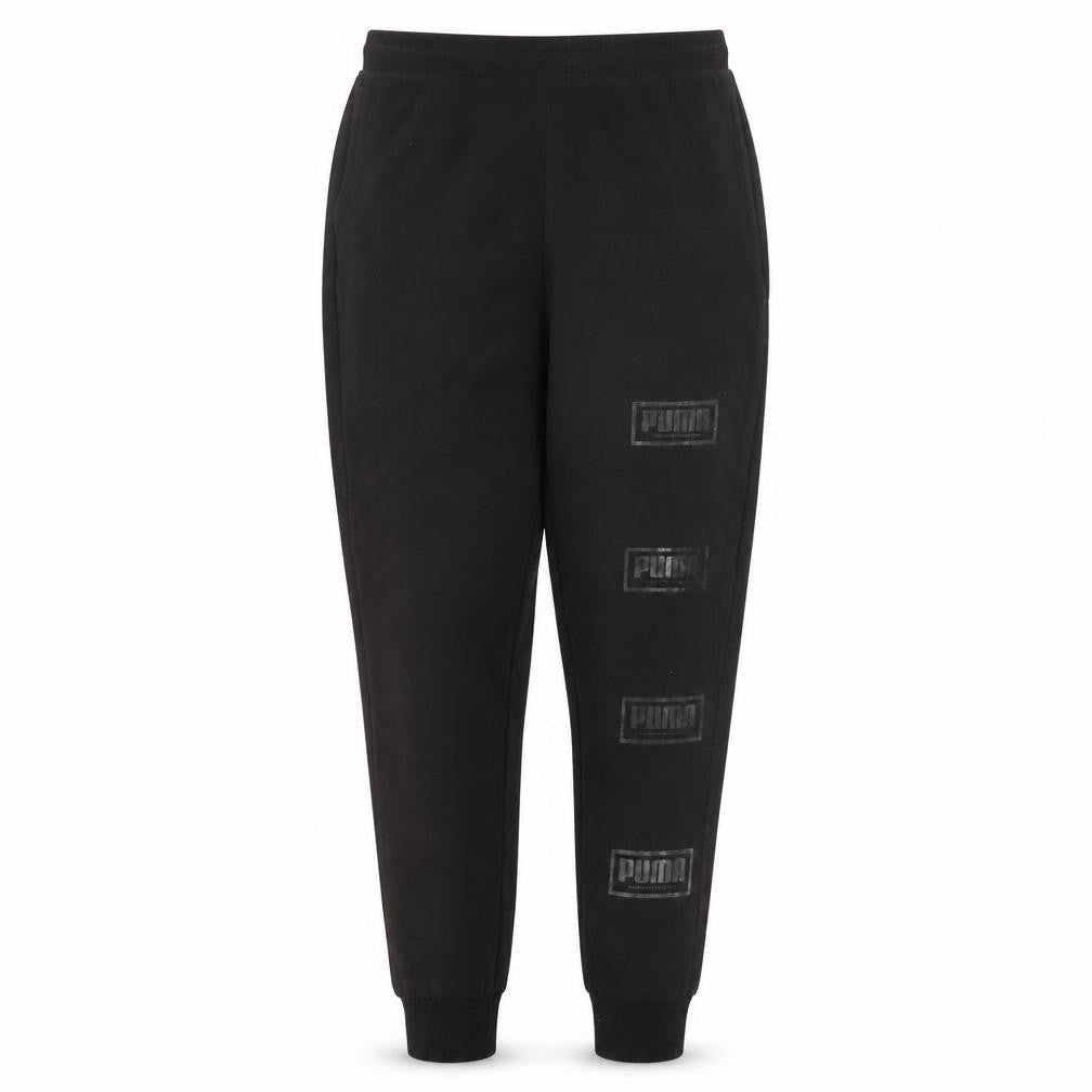 Puma Teens Black Jogger Trousers Size 14 Fleece Logo Activewear