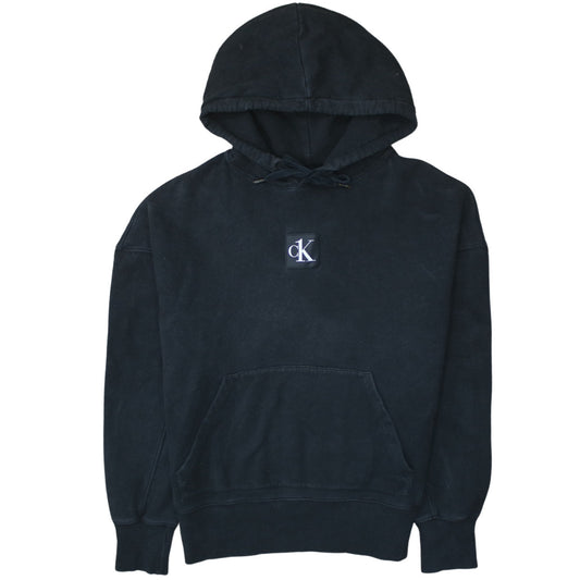 Calvin Klein Jeans Women's Black Small Pullover Hoodie 100% Cotton CK One Logo