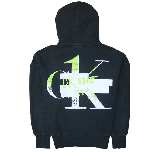 Calvin Klein Jeans Women's Black Small Pullover Hoodie 100% Cotton CK One Logo