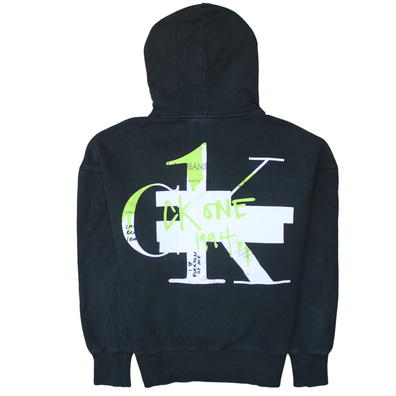 Calvin Klein Jeans Women's Black Small Pullover Hoodie 100% Cotton CK One Logo
