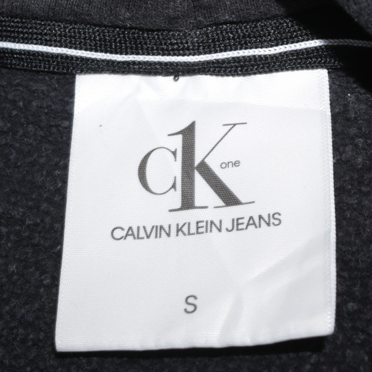 Calvin Klein Jeans Women's Black Small Pullover Hoodie 100% Cotton CK One Logo