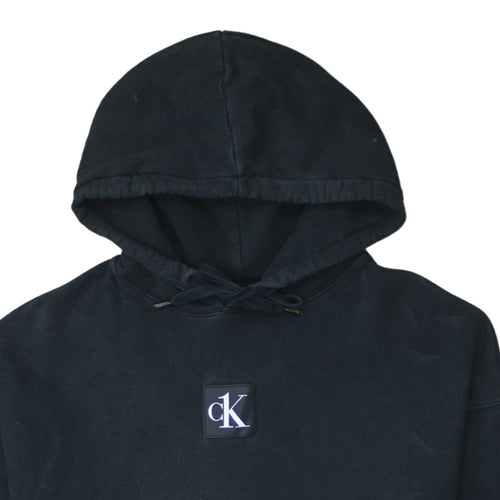 Calvin Klein Jeans Women's Black Small Pullover Hoodie 100% Cotton CK One Logo