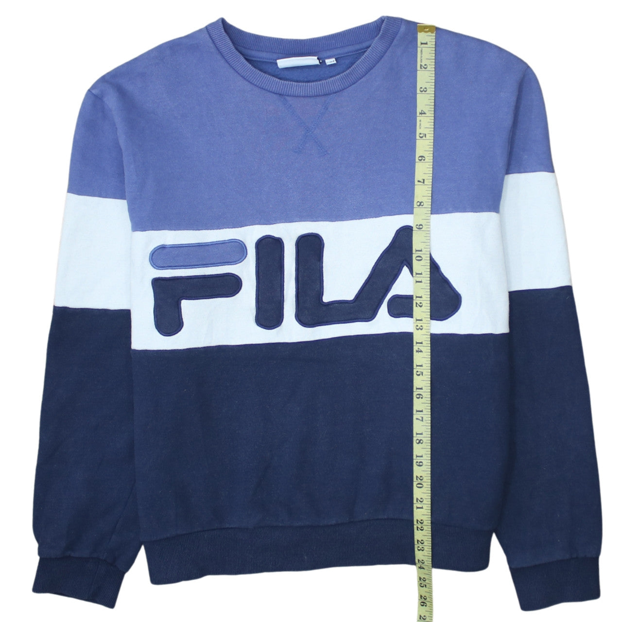 Fila Women’s Blue Colourblock Crew Neck Pullover Sweatshirt L