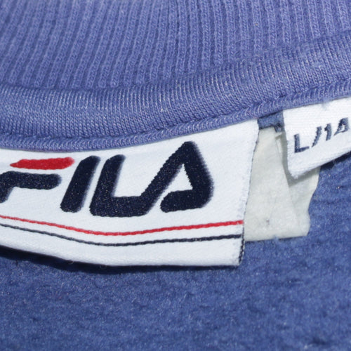 Fila Women’s Blue Colourblock Crew Neck Pullover Sweatshirt L
