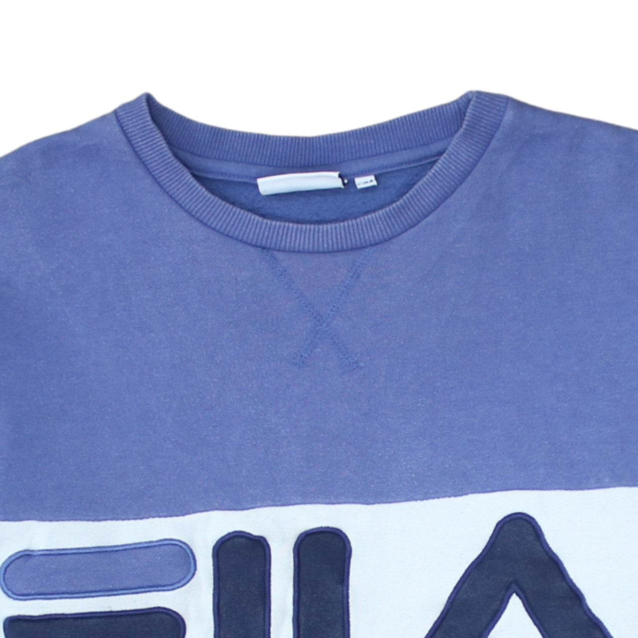 Fila Women’s Blue Colourblock Crew Neck Pullover Sweatshirt L