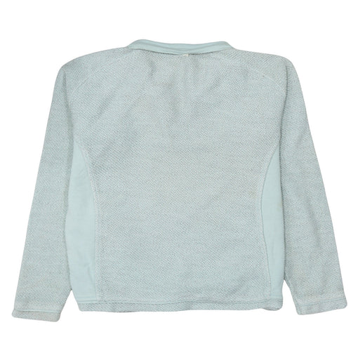 Weird Fish Women Blue 1/4 Zip Cotton Sweatshirt Size L