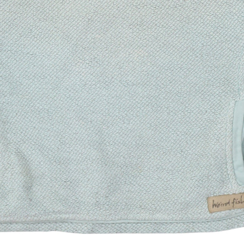 Weird Fish Women Blue 1/4 Zip Cotton Sweatshirt Size L