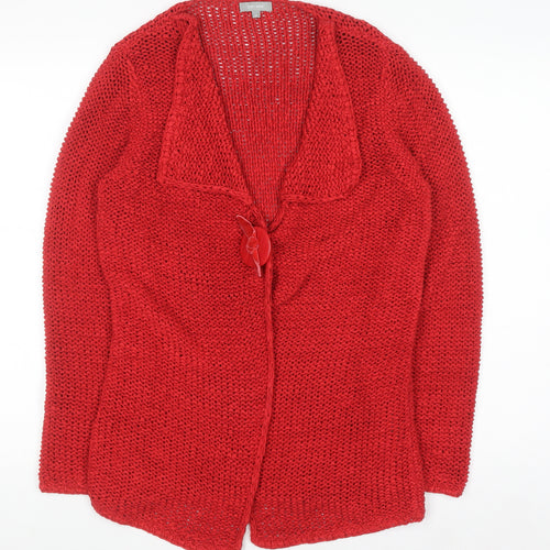 Marks and Spencer Women Red Cotton Knit Cardigan M