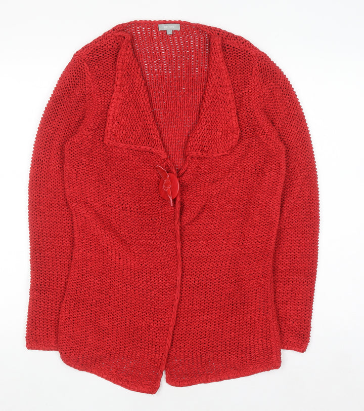 Marks and Spencer Women Red Cotton Knit Cardigan M