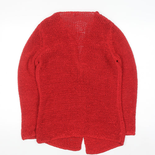 Marks and Spencer Women Red Cotton Knit Cardigan M