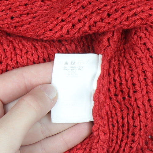 Marks and Spencer Women Red Cotton Knit Cardigan M