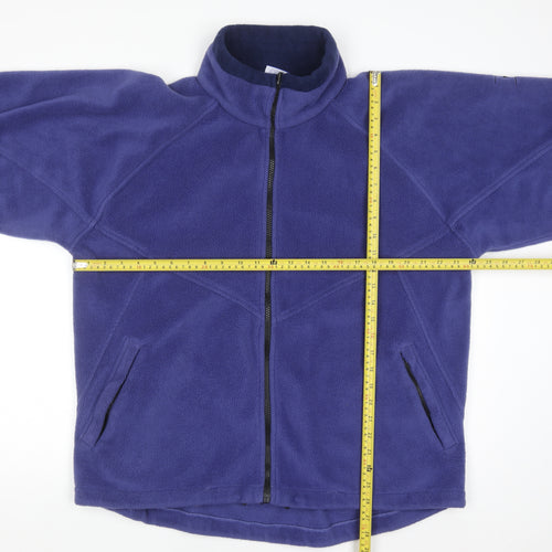 B-Casual Men Blue Full Zip Fleece Sweatshirt Size L