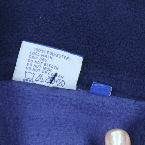 B-Casual Men Blue Full Zip Fleece Sweatshirt Size L