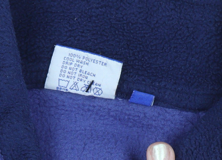 B-Casual Men Blue Full Zip Fleece Sweatshirt Size L