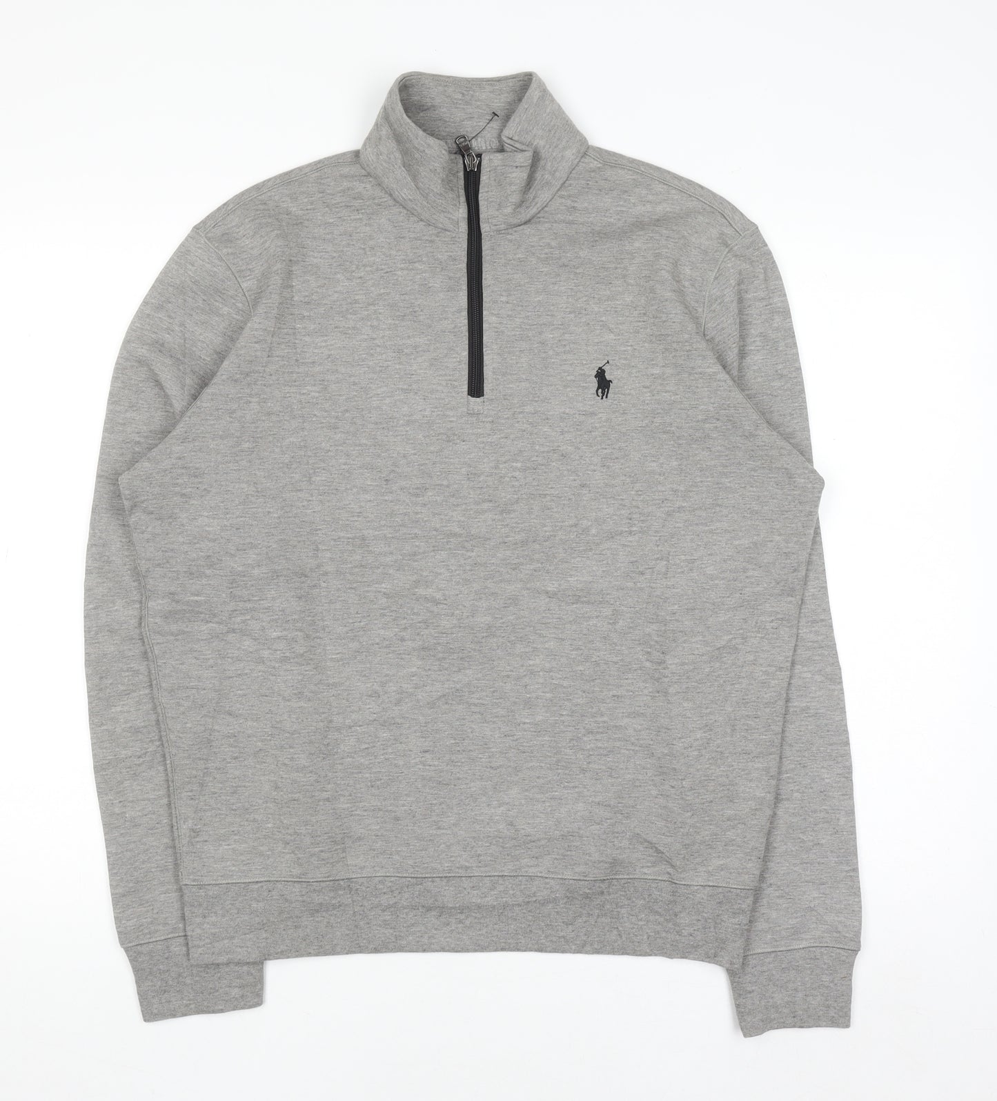 Ralph Lauren Men's Grey 1/4 Zip Mock Neck Sweatshirt Size M