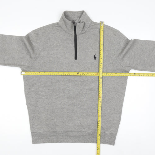 Ralph Lauren Men's Grey 1/4 Zip Mock Neck Sweatshirt Size M