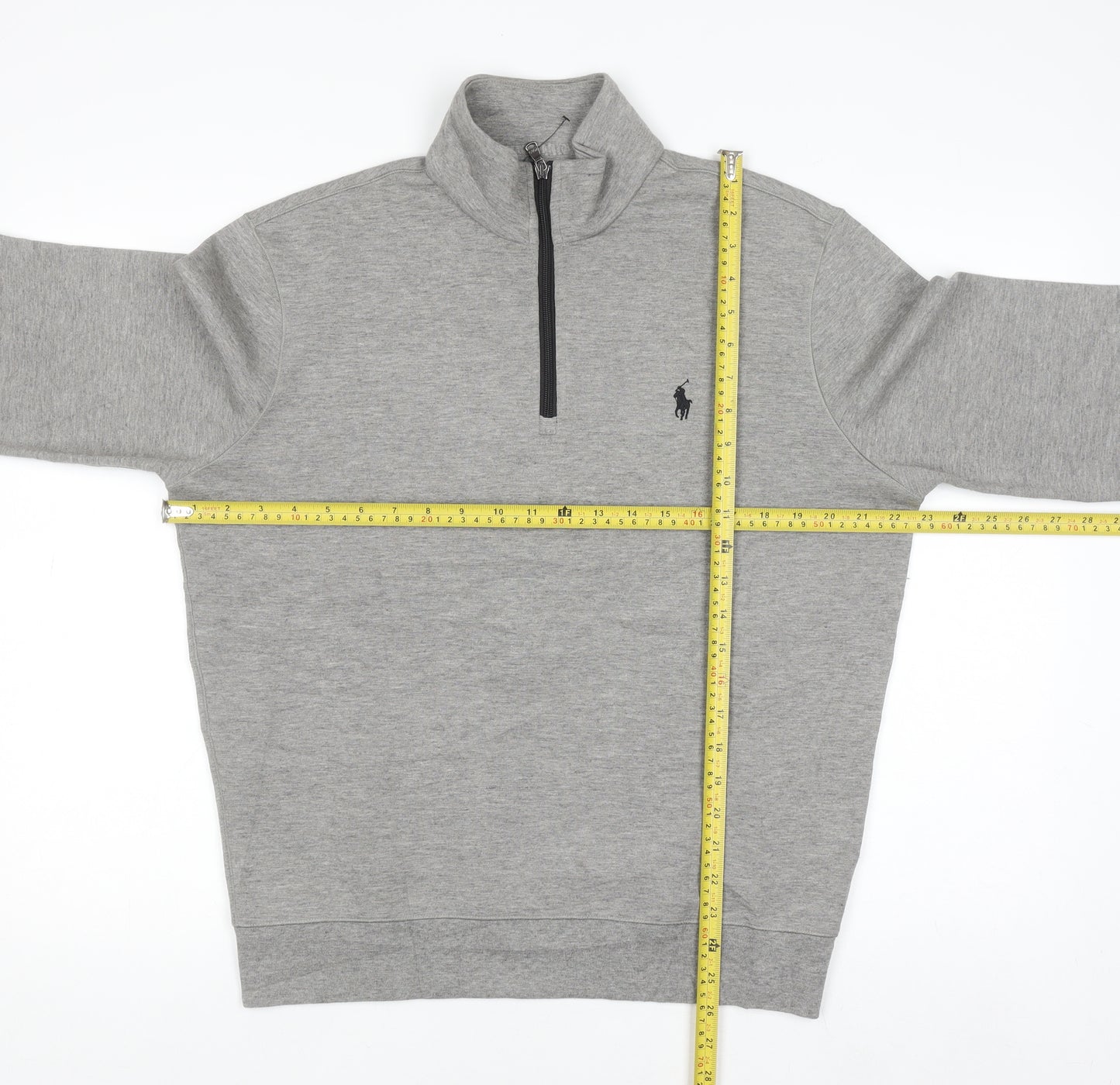 Ralph Lauren Men's Grey 1/4 Zip Mock Neck Sweatshirt Size M