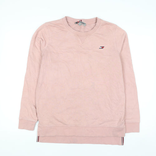 Tommy Hilfiger Womens Pink Cotton Crew Neck Pullover Sweatshirt L