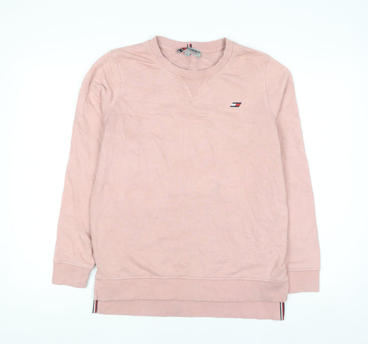 Tommy Hilfiger Womens Pink Cotton Crew Neck Pullover Sweatshirt L