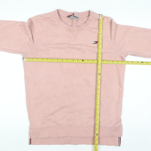 Tommy Hilfiger Womens Pink Cotton Crew Neck Pullover Sweatshirt L