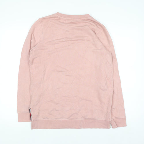 Tommy Hilfiger Womens Pink Cotton Crew Neck Pullover Sweatshirt L