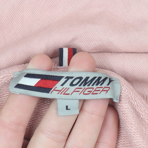 Tommy Hilfiger Womens Pink Cotton Crew Neck Pullover Sweatshirt L