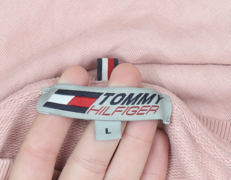 Tommy Hilfiger Womens Pink Cotton Crew Neck Pullover Sweatshirt L