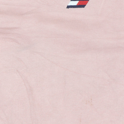Tommy Hilfiger Womens Pink Cotton Crew Neck Pullover Sweatshirt L