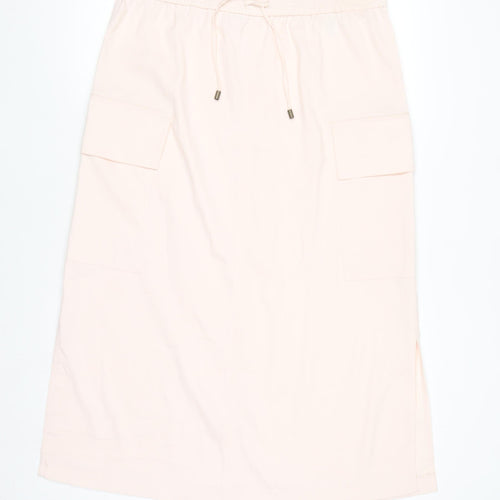 Marks and Spencer Women Beige Cargo Midi Skirt Size 14