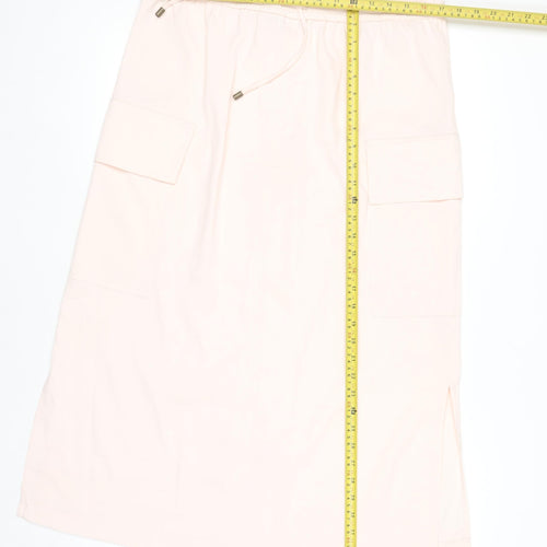 Marks and Spencer Women Beige Cargo Midi Skirt Size 14