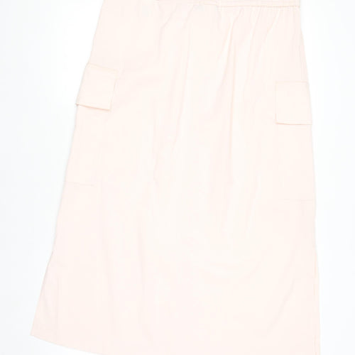 Marks and Spencer Women Beige Cargo Midi Skirt Size 14