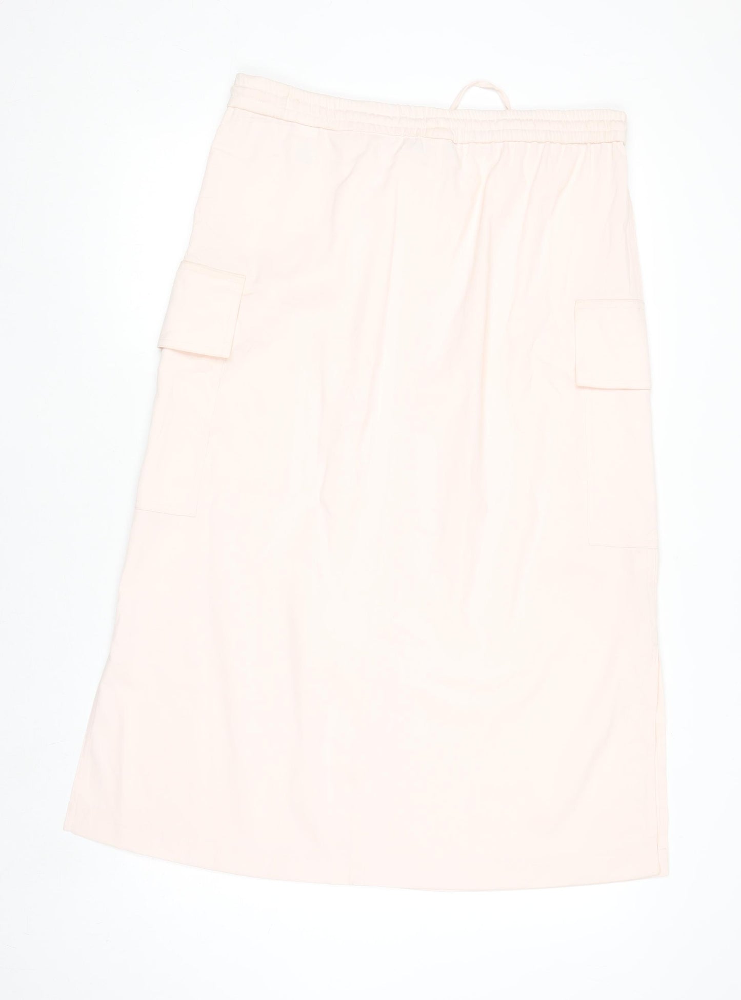 Marks and Spencer Women Beige Cargo Midi Skirt Size 14