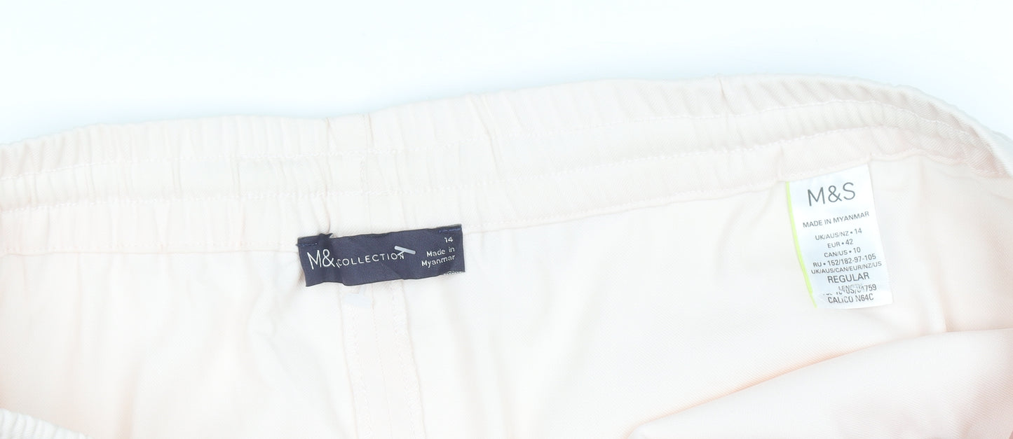 Marks and Spencer Women Beige Cargo Midi Skirt Size 14