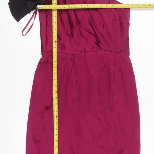 Monsoon Women Purple One Shoulder Ruffle Sheath Dress UK 10