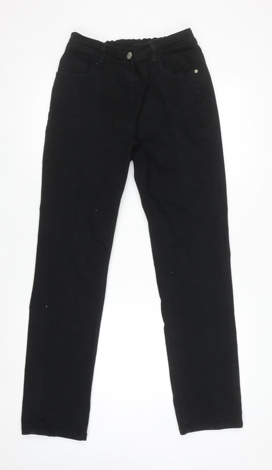 Anthology Women’s Black Denim Straight Leg Trousers Size 12