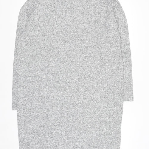 Uniqlo Women Grey Knit High Neck Long Sleeve Shift Dress L