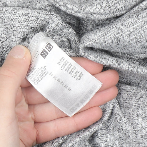 Uniqlo Women Grey Knit High Neck Long Sleeve Shift Dress L