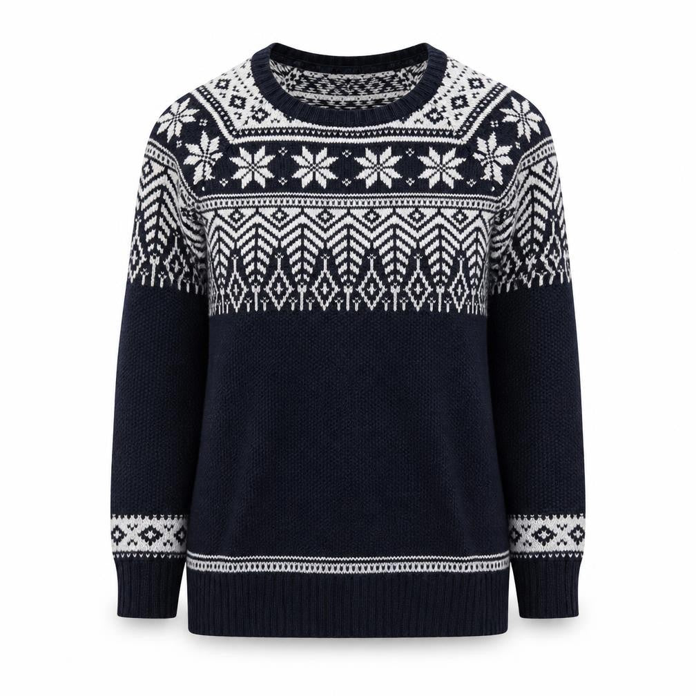 Marks and Spencer Women’s Blue Fair Isle Knit Jumper Size 8